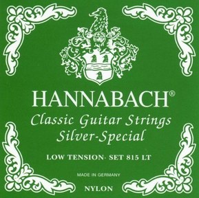 Hannabach 652517 Series 815 Silver Special Low Tension String Set for Classic Guitar - Green