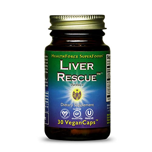 Book Cover HealthForce SuperFoods Liver Rescue - 30 VeganCaps - All Natural Liver Regenerator Supplement with Milk Thistle & Dandelion Root - Organic, Gluten Free - 15 Servings