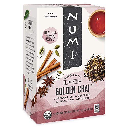 Numi Organic Tea Golden Chai,18 Count (Pack of 3)
