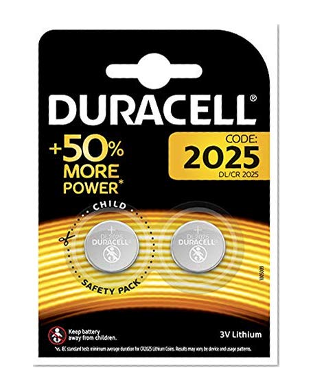 Pile bouton lithium Duracell spéciale 2025 3 V, pack de 2 (DL2025/CR2025), conçue pour une utilisation dans les porte-clés, balances et dispositifs portables et médicaux