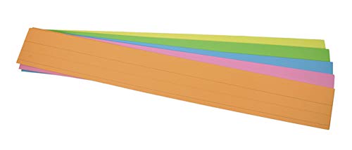 Book Cover School Smart Sentence Strip, 3 x 24 Inches, Assorted Neon Colors, 90 lb, Pack of 100