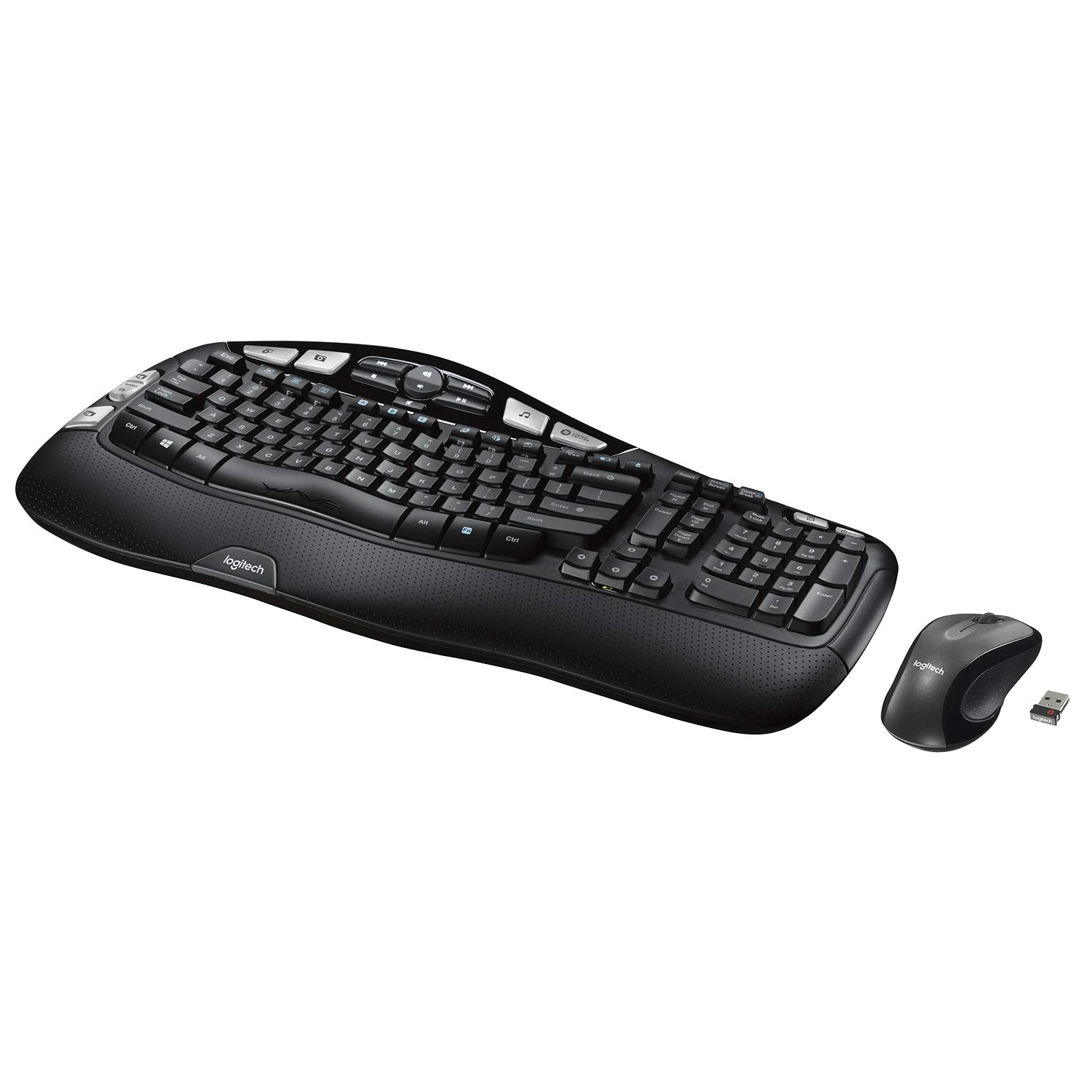 Book Cover Logitech MK550 Wireless Wave Keyboard and Mouse Combo - Includes Keyboard and Mouse, Long Battery Life, Ergonomic Wave Design, Black
