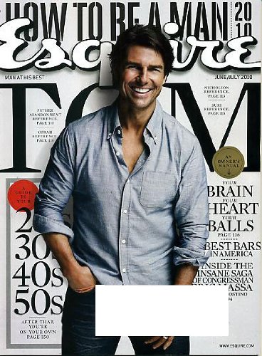 Esquire June/July 2010 Tom Cruise on Cover, Shaquille O'Neal & LeBron James/Cleveland Cavaliers, Jennifer Lawrence, Jon Favreau Interview