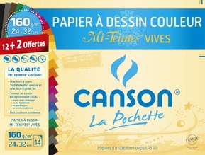 Canson 200002778 Pochette couleur 24 x 32 cm Multicolore
