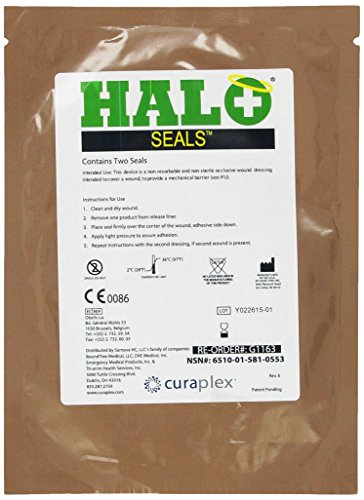 Progressive Medical Halo Chest Seal High Performance Occlusive Dressing for Trauma Wounds, 2 Count by Progressive Medical