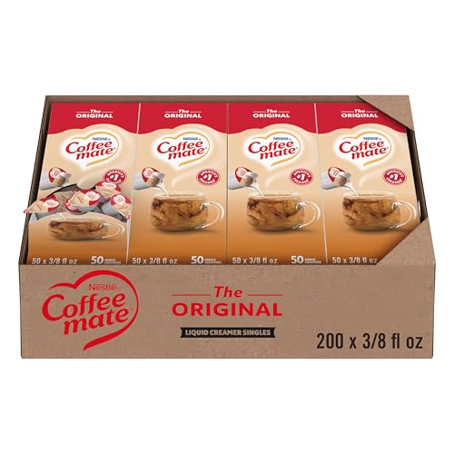 Nestle Coffee mate Coffee Creamer, Original, Liquid Creamer Singles, Non Dairy, No Refrigeration, 0.375 fl oz Tubs (Pack of 200)