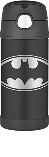 Book Cover THERMOS FUNTAINER 12 Ounce Stainless Steel Kids Bottle, Batman 12 Ounce Assorted