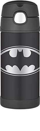 THERMOS FUNTAINER 12 Ounce Stainless Steel Kids Bottle, Batman 12 Ounce Assorted
