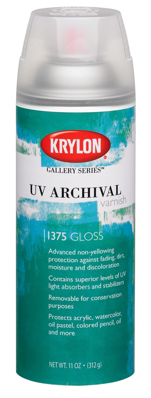 Krylon K01375000 Gallery Series UV Archival Varnish Aerosol Spray, Gloss, 11 Ounce Gloss UV Archival Varnish