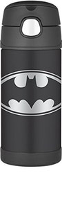 THERMOS FUNTAINER 12 Ounce Stainless Steel Kids Bottle, Batman 12 Ounce Assorted