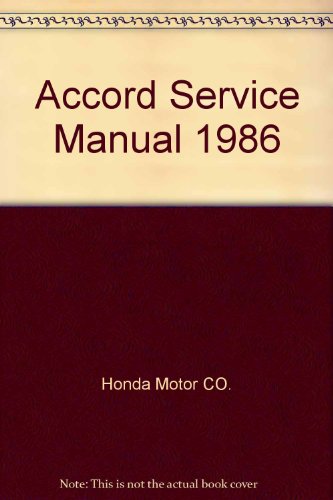 Accord Service Manual 1986