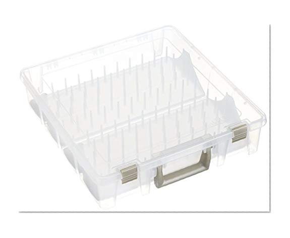 ArtBin Super Satchel Thread Box - Versatile Thread Storage for Sewing, Embroidery, and Quilting - 108 Pegs, Portable Design, Compatible with ArtBin Accessories - Made in USA, Transparent and Compact