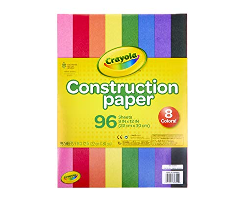 Book Cover Crayola Construction Paper, School Supplies, 96 ct