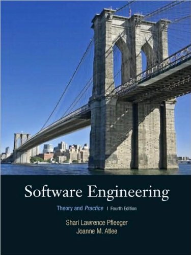 Software Engineering: Theory and Practice (text only) 4 edition by S.L.Pfleeger.J.M. Atlee