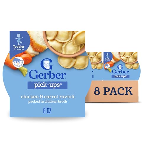 Gerber Graduates Pasta Pick-Ups Ravioli, Chicken and Carrot, 8 Count, 6 Oz by Gerber Graduates