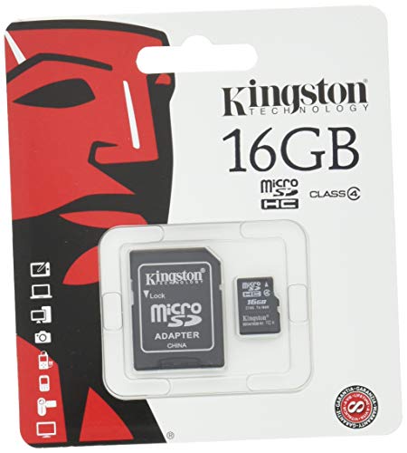 Kingston 16 GB Class 4 MicroSDHC Flash Card with SD Adapter SDC4/16GB