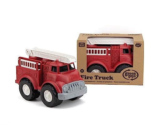 Green Toys Fire Truck - BPA , Phthalates Free Imaginative Play Toy for Improving Fine , Gross Motor Skills. for Kids CT