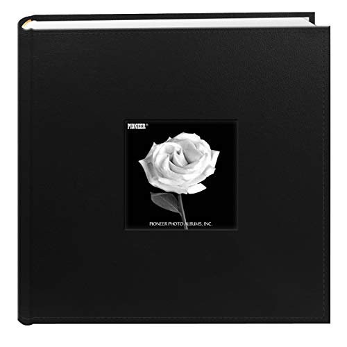 Book Cover Pioneer Photo Albums 200 Pocket Sewn Leatherette Frame Cover Photo Album, 4 by 6-Inch, Black