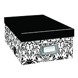 Pioneer Photo Albums B-1BW Photo Storage Box, Damask Design