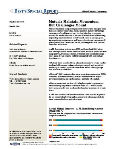 2010 Special Report: Global Mutual Insurance - Market Review. Mutuals Maintain Momentum, But Challenges Mount