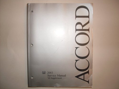 2003 Accord V6 Service Manual V6 Supplement
