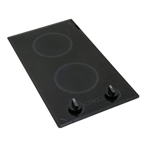 Kenyon Mediterranean 2-Burner Small Cooktop, Electric Cooktop for Energy-Efficient Cooking, Knob Control, Portrait Cooktop, 208-Volt, Black