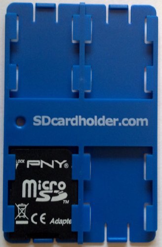 SD Card Organiser Credit Card Size Secure Digital Memory Card Case (Blue)