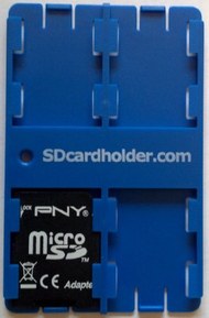 SD Card Organiser Credit Card Size Secure Digital Memory Card Case (Blue)