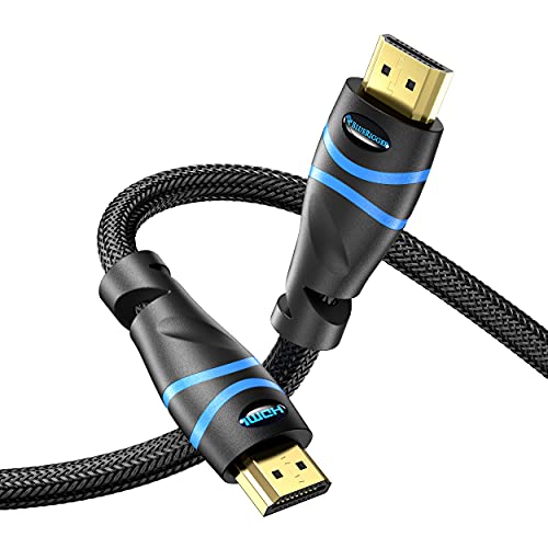 Book Cover BlueRigger 4K HDMI Cable (15 Feet, 4K 60Hz HDR, High Speed 18 Gbps, Nylon Braided Cord) - Compatible with PS5, PS4, PS3, Xbox, Roku, Apple TV, HDTV, Blu-ray, PC
