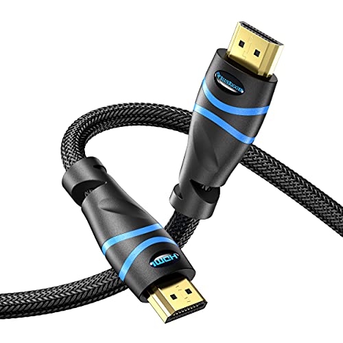 BlueRigger 4K HDMI Cable (15 Feet, 4K 60Hz HDR, High Speed 18 Gbps, Nylon Braided Cord) - Compatible with PS5, PS4, PS3, Xbox, Roku, Apple TV, HDTV, Blu-ray, PC