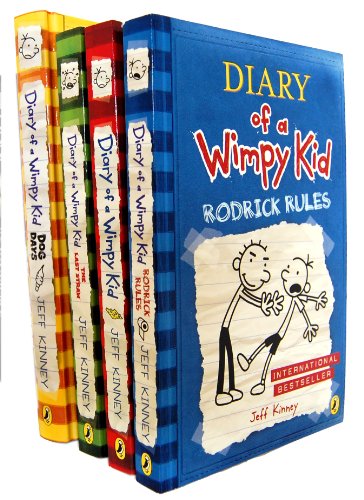 Diary of a Wimpy Kid Collection 4 Books Set (The Last Straw, Rodrick Rules, Dog Days, Diary of A Wimpy Kid, Dog Days Hardback rest are Paperback)