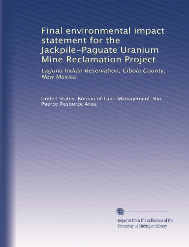 Final environmental impact statement for the Jackpile-Paguate Uranium Mine Reclamation Project: Laguna Indian Reservation, Cibola County, New Mexico