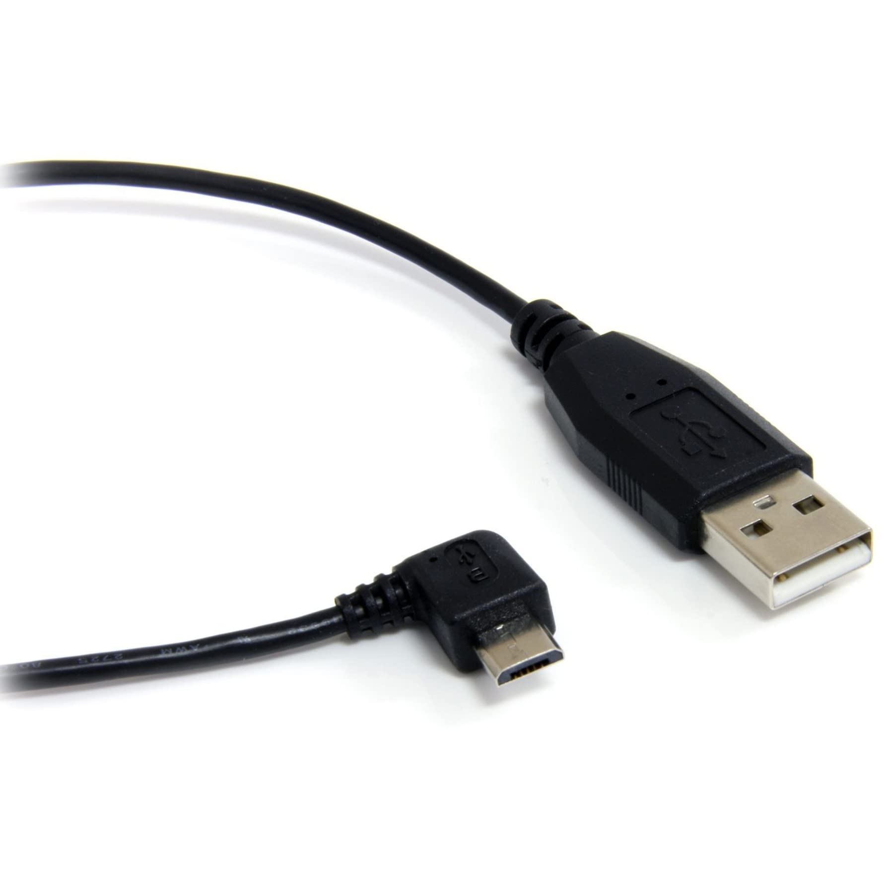 StarTech.com 1 ft / 30cm Micro USB Cable - A to Right Angle Micro B - USB Type A (M) - 90 Degree Micro-USB Type B (M) - Black (UUSBHAUB1RA) 1 ft / 30cm Right Angle
