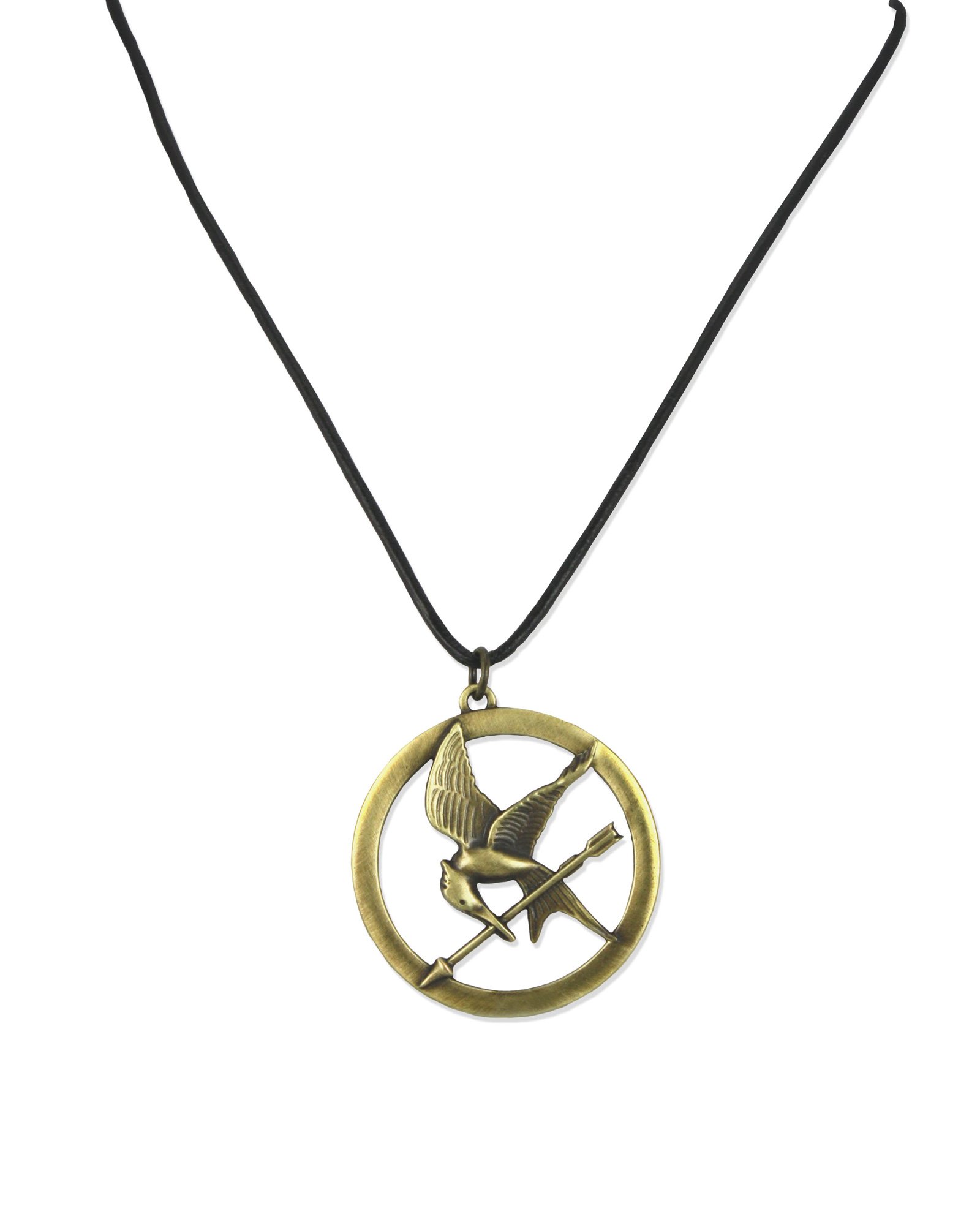 The Hunger Games Necklace Pendant Necklace On Leather Cord "Brooch"