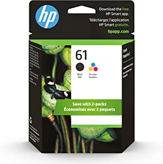 Book Cover HP 61 | 2 Ink Cartridges | Black, Tri-color | Works with HP DeskJet 1000 1500 2050 2500 3000 3500 Series, HP ENVY 4500 5500 Series, HP OfficeJet 2600 4600 Series | CH561WN, CH562WN