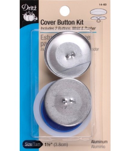 Dritz Cover Button Kit with Tools, Silver, Size 60-1-1/2-Inch