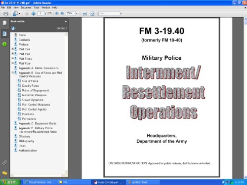 Military Police Internment / Resettlement Operations - U.S. Army Field Manual FM 3-19.40 (SS FM 19-40 & FM 19-60) on CD-ROM