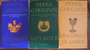 Set of 3 Outlander Series Novels: Voyager, Drums of Autumn & The Fiery Cross (Full size paperbacks)