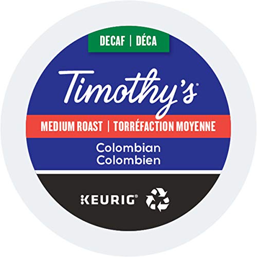 Book Cover Timothy's Colombian Decaf Coffee Keurig K-Cups, 24 Count