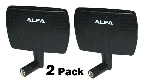 Alfa 2.4HGz WiFi Antenna - 7dBi RP-SMA Panel Screw-On Swivel for Netwrok Adaptors - Also Works for 3DR Solo Drone, DJI Phantom 3 Drone, Yuneec Typhoon H ST16 Controller, adds Range