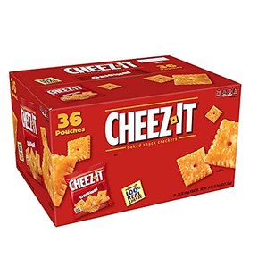Cheez-It Original Cheese Crackers - School Lunch Food, Baked Snack, Single Serve,1.5 oz Bag (Pack of 36)