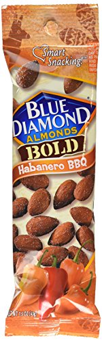 Book Cover Blue Diamond Bold Almonds, Habanero BBQ, 1.5 oz tubes, 12 tubes each box