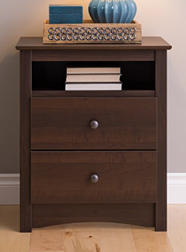 Book Cover Prepac Fremont 2 Drawer Nightstand with Open Shelf, Espresso, Tall