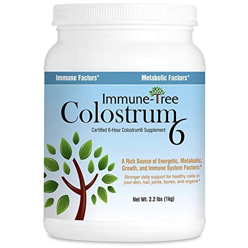 Immune Tree All Natural 100% Bovine Colostrum Powder | Maximum Strength | 661 Servings | 2.2lb (1 Kilo) | Certified 6 Hour | Absorbs Readily | Protects Natural Anti-Aging, Immune, Metabolic, & Other Essential Factors | Made in USA From Grass Fed