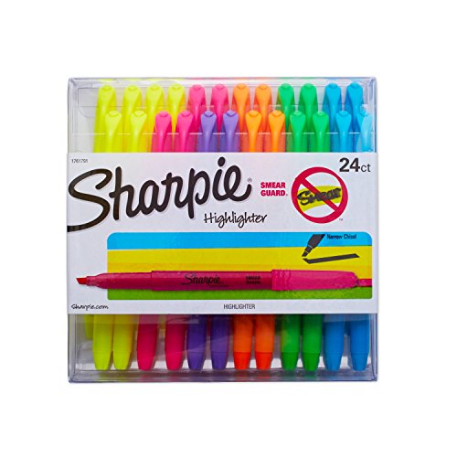 Book Cover Sharpie 1761791 Accent Pocket Highlighters, Chisel Tip, Assorted Colored, 24-Count