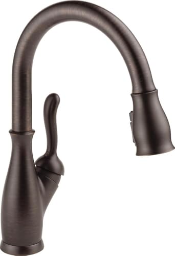 DELTA Leland Single-Handle Kitchen Sink with Pull Down Sprayer, Shieldspray Technology and Magnetic Docking Spray Head, Venetian Bronze 9178-RB-DST