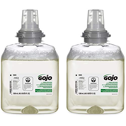 GOJO Green Certified Foam Hand Cleaner, Fragrance Free, EcoLogo Certified, 1200 mL Hand Soap Refill for GOJO TFX Touch-Free Dispenser (Pack of 2) â€“ 5665-02