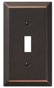 Amerelle Century Single Toggle Steel Wallplate in Aged Bronze