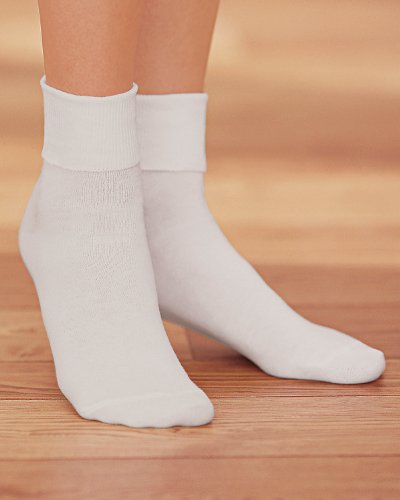 Women's BUSTER BROWN 100% COTTON SOCKS (3 PAIR PACKAGE) -  Blue -  Large
