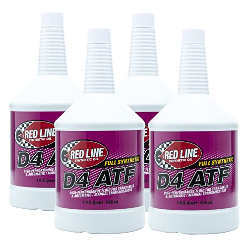 Book Cover Red Line 30504 D4 Synthetic Automatic Transmission Fluid (ATF) - Quart (4 Pack)